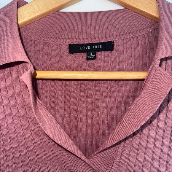 Love Tree Muave Ribbed Collared Sleeve Dress Size: Small - Picture 4 of 4